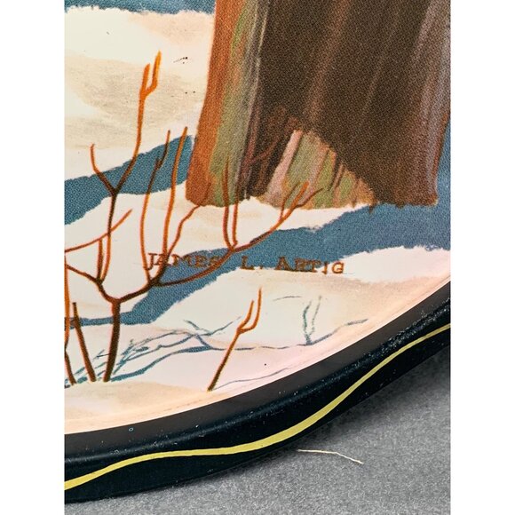 Vintage James  L. Artig Metal Tray Deer-Themed Decorative Metal Tin with Buck 19 - Picture 2 of 11